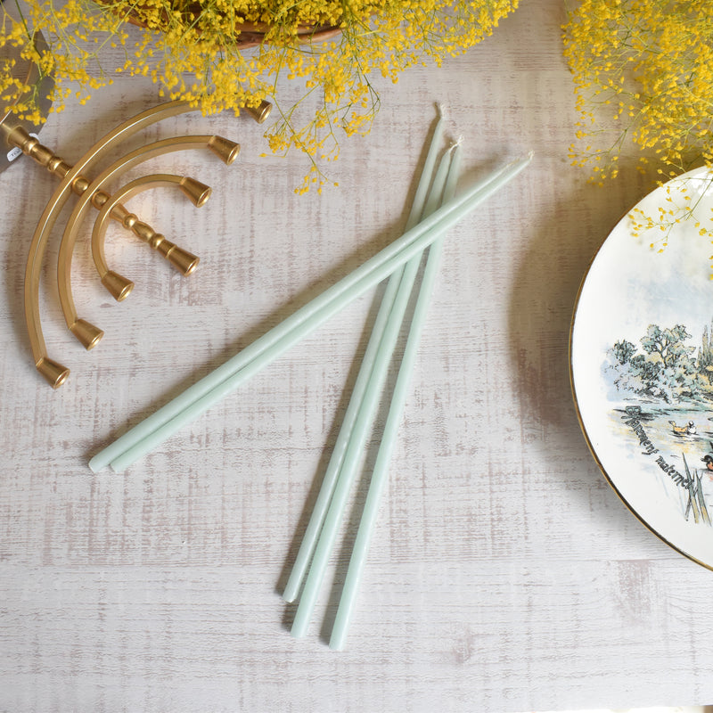 Taper Candles Anniversary Céladon (Celadon) Set of 5