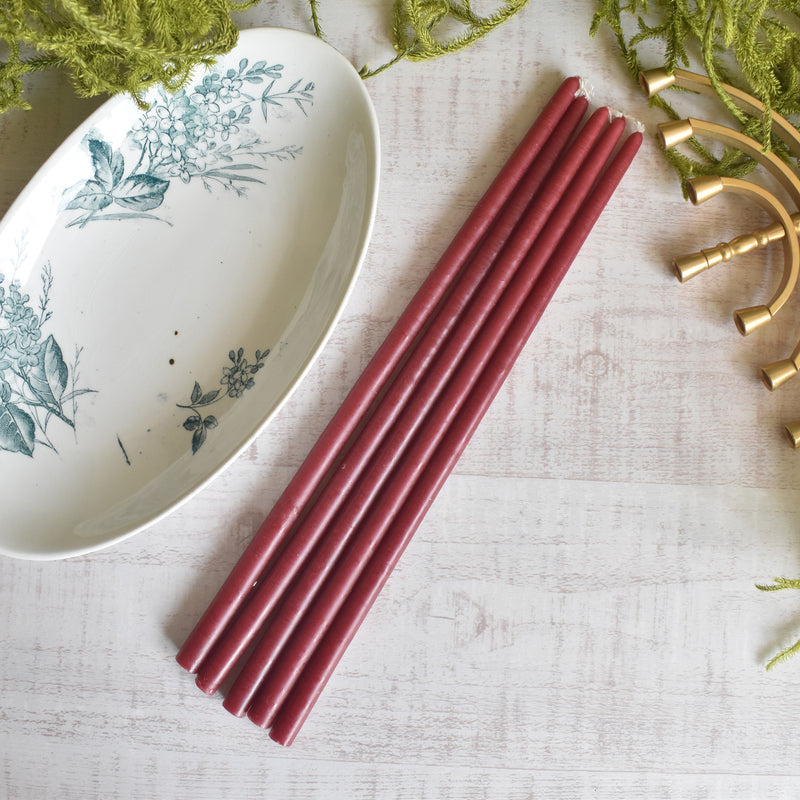 Taper Candle Fleuriste (Florist) 5-piece set Bordeaux
