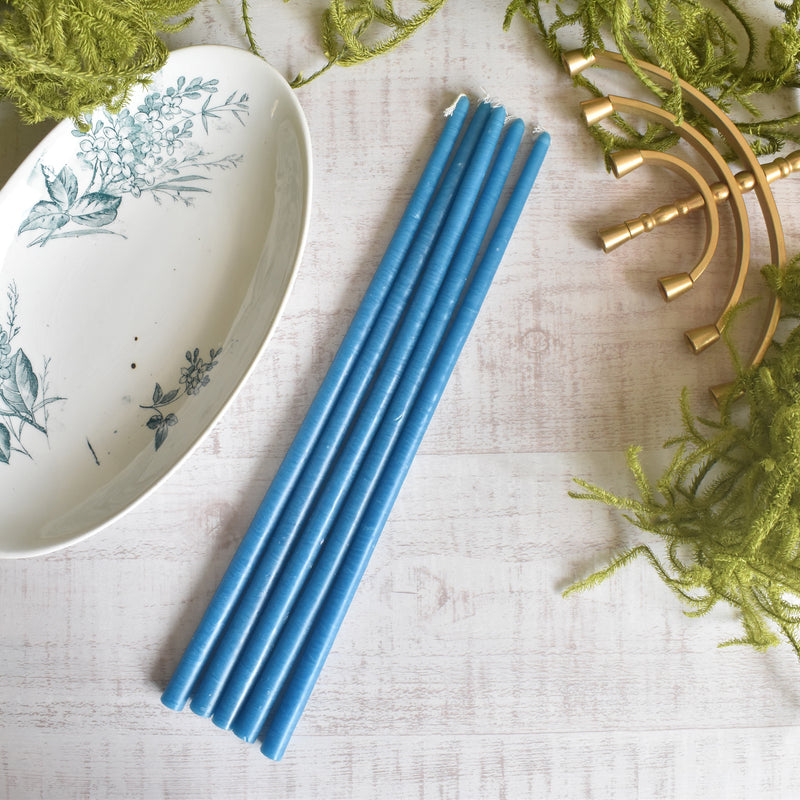 Taper Candles Fleuriste, Set of 5, Pétrole