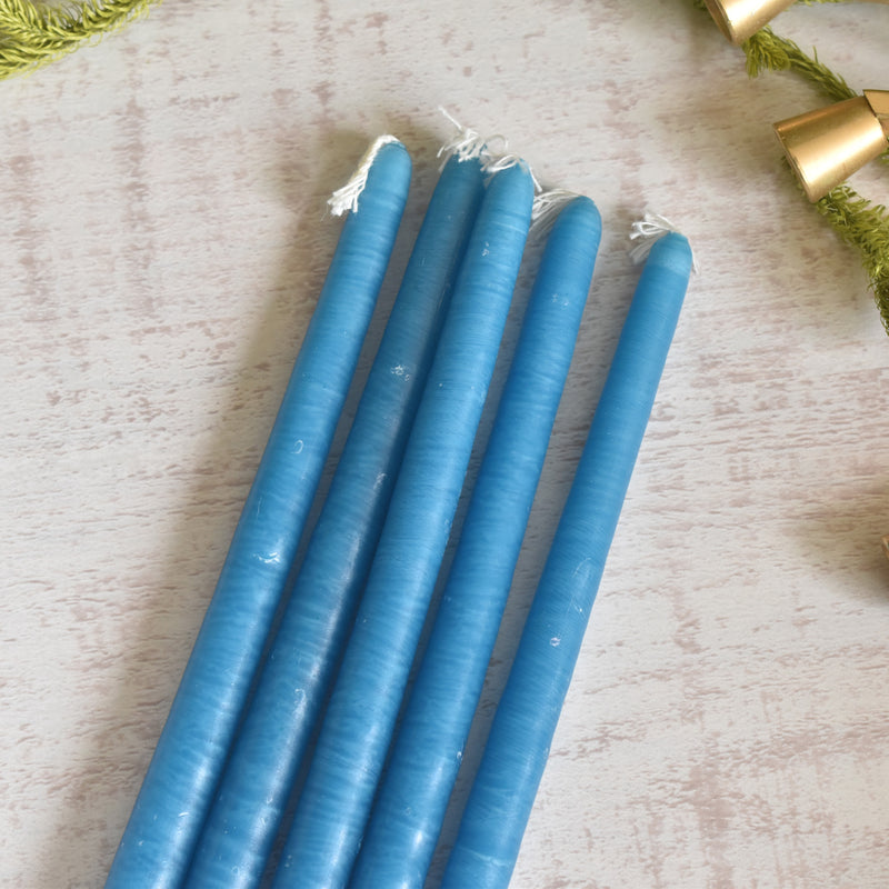 Taper Candles Fleuriste, Set of 5, Pétrole