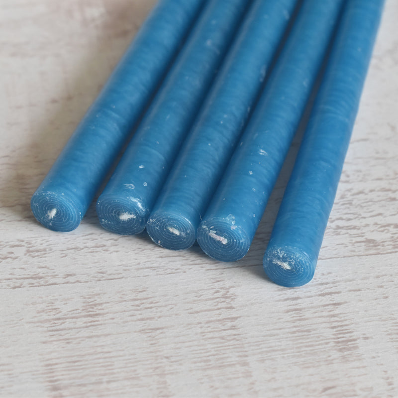 Taper Candles Fleuriste, Set of 5, Pétrole