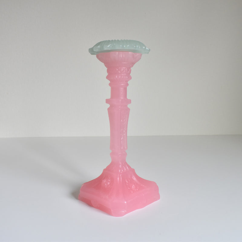 蝋キャンドルホルダーと蝋受け Dragée (ピンク）