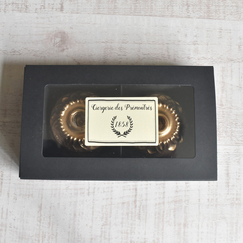 蝋キャンドルホルダー Or (ゴールド）2個セット（専用ボックス入り）