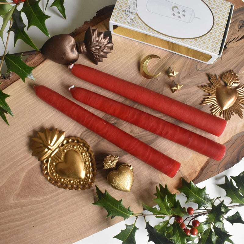 シエルジュコニック　（テーパーキャンドル）　20cm　 Rouge（レッド）