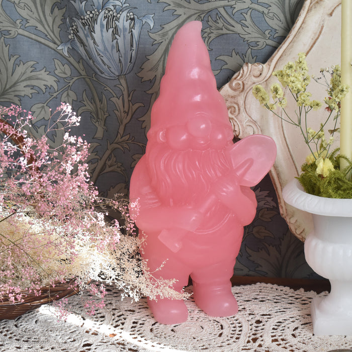 蝋オブジェ　ガーデンノーム　Nain de jardin Dragée （ピンク）