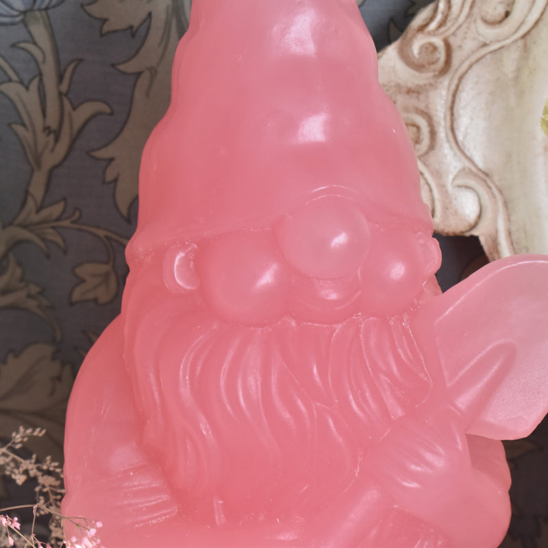 蝋オブジェ　ガーデンノーム　Nain de jardin Dragée （ピンク）