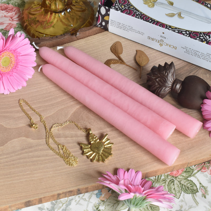 シエルジュコニック　（テーパーキャンドル）　20cm Dragée（ピンク）