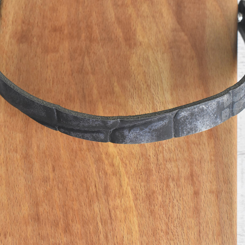 ミニブナカッティングボード 革取っ手付き 23.5cmx14cm