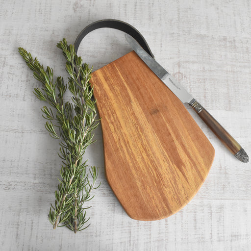 ミニブナカッティングボード 革取っ手付き 21cmx14cm