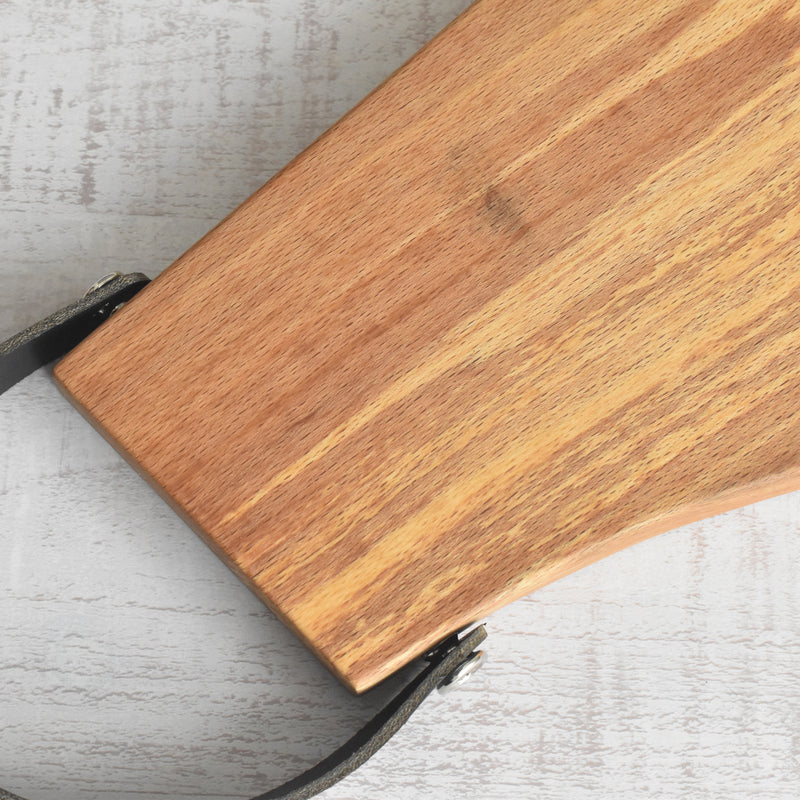 ミニブナカッティングボード 革取っ手付き 21cmx14cm