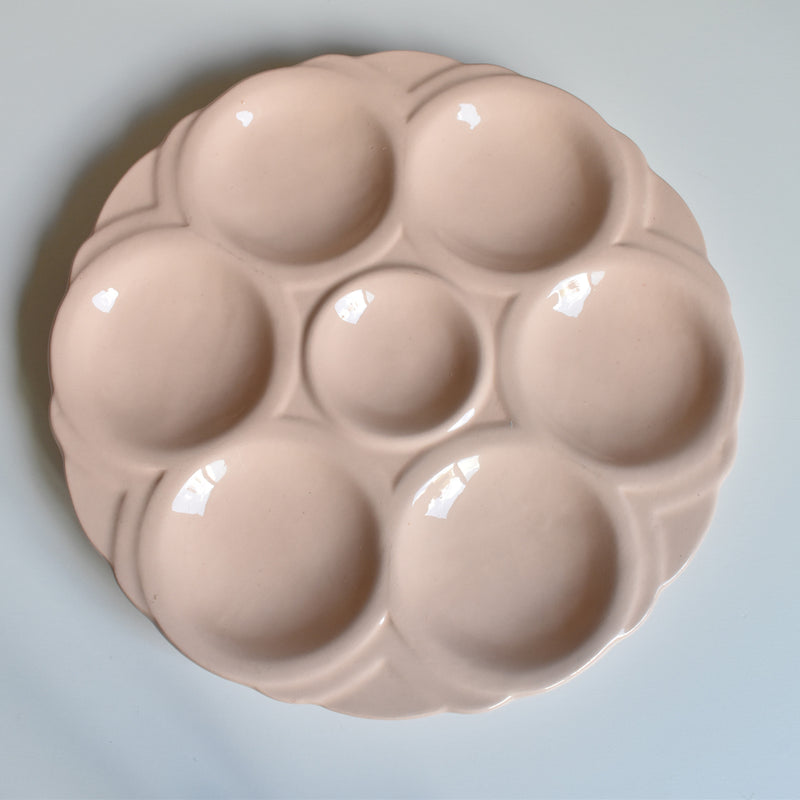 Vintage Oyster Plate Digoin & Sarreguemines Pink A