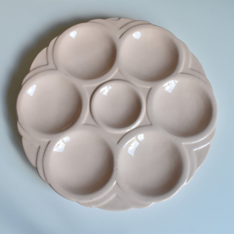 Vintage Oyster Plate Digoin & Sarreguemines Pink C