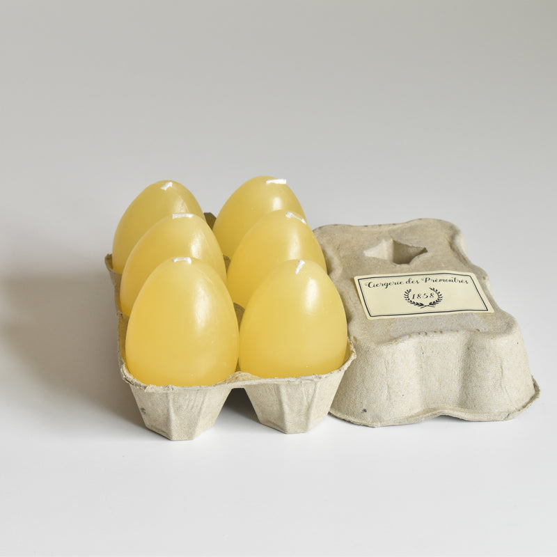 キャンドル 卵 Oeuf Jaune pastel （パステルイェロー）6個セット+箱