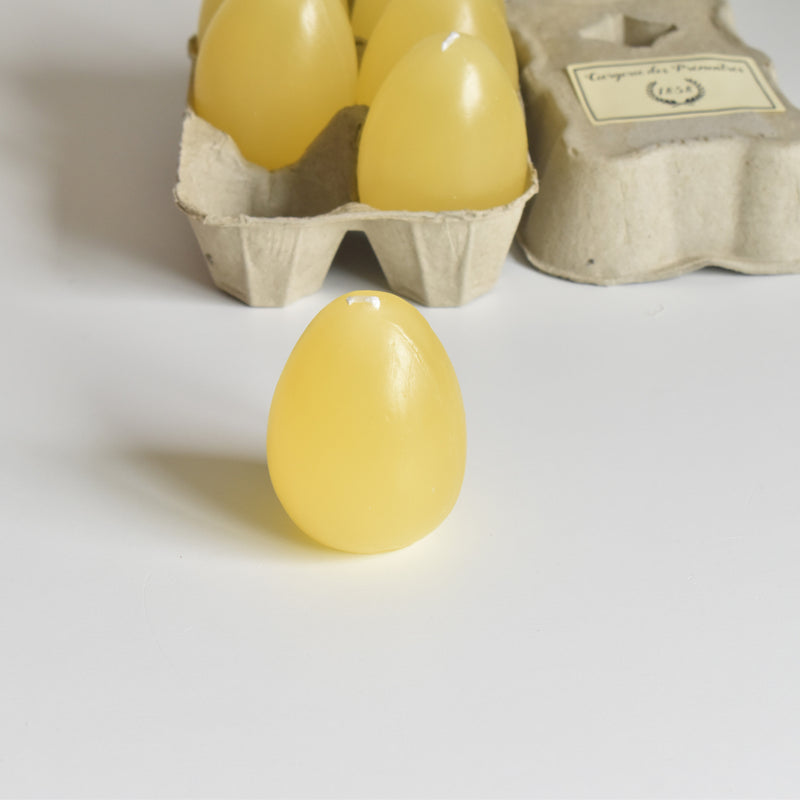 キャンドル 卵 Oeuf Jaune pastel （パステルイェロー）6個セット+箱