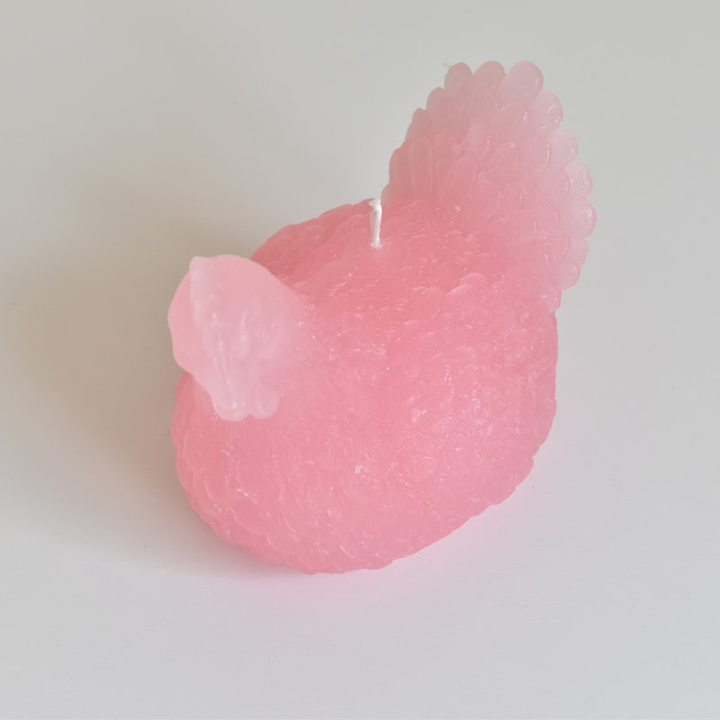 キャンドル ニワトリ Poule Dragée (ピンク）