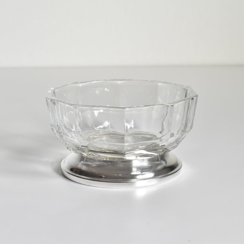 ヴィンテージガラス＆銀メッキ デザートクープ