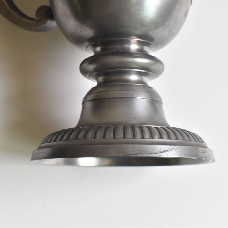 Vintage Pewter Flower Vase Casque