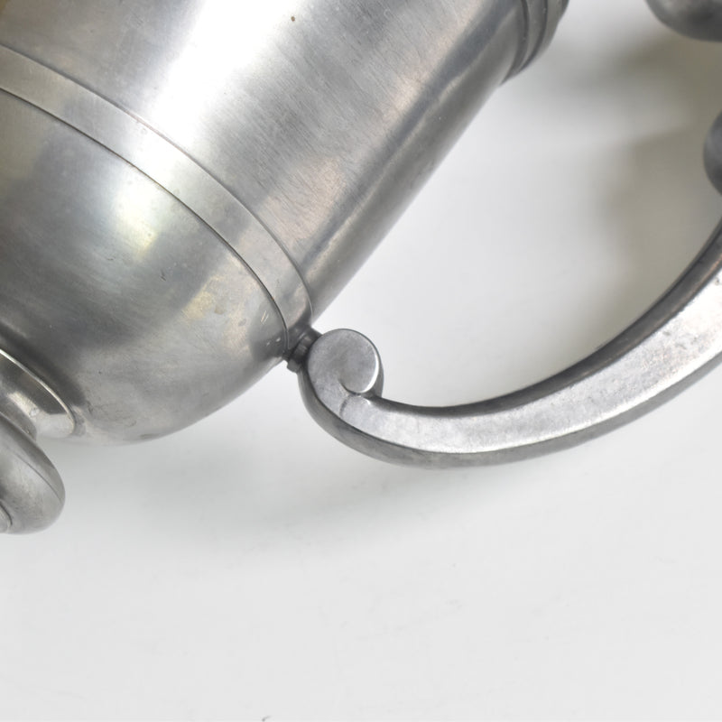 Vintage Pewter Flower Vase Casque