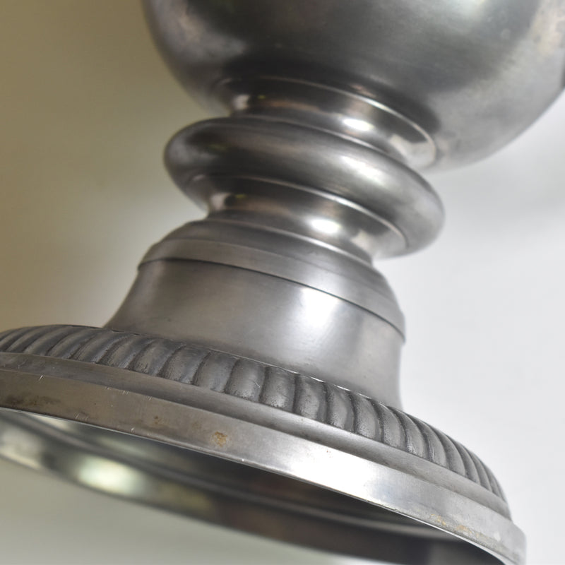 Vintage Pewter Flower Vase Casque