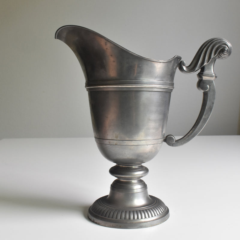 Vintage Pewter Flower Vase Casque