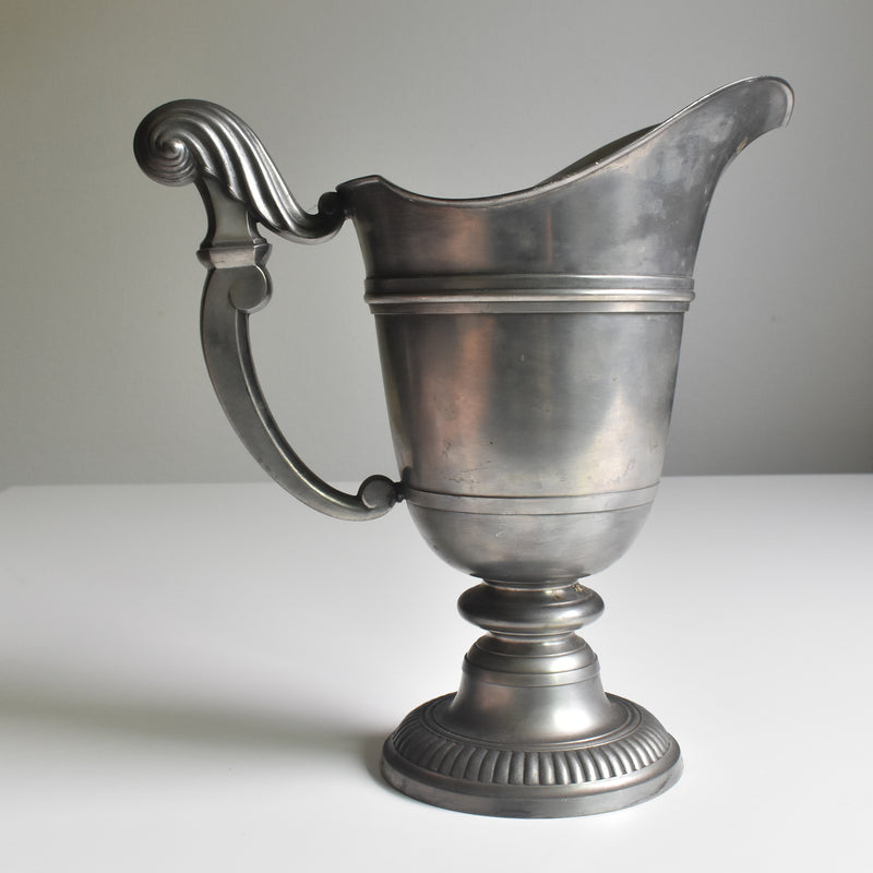 Vintage Pewter Flower Vase Casque