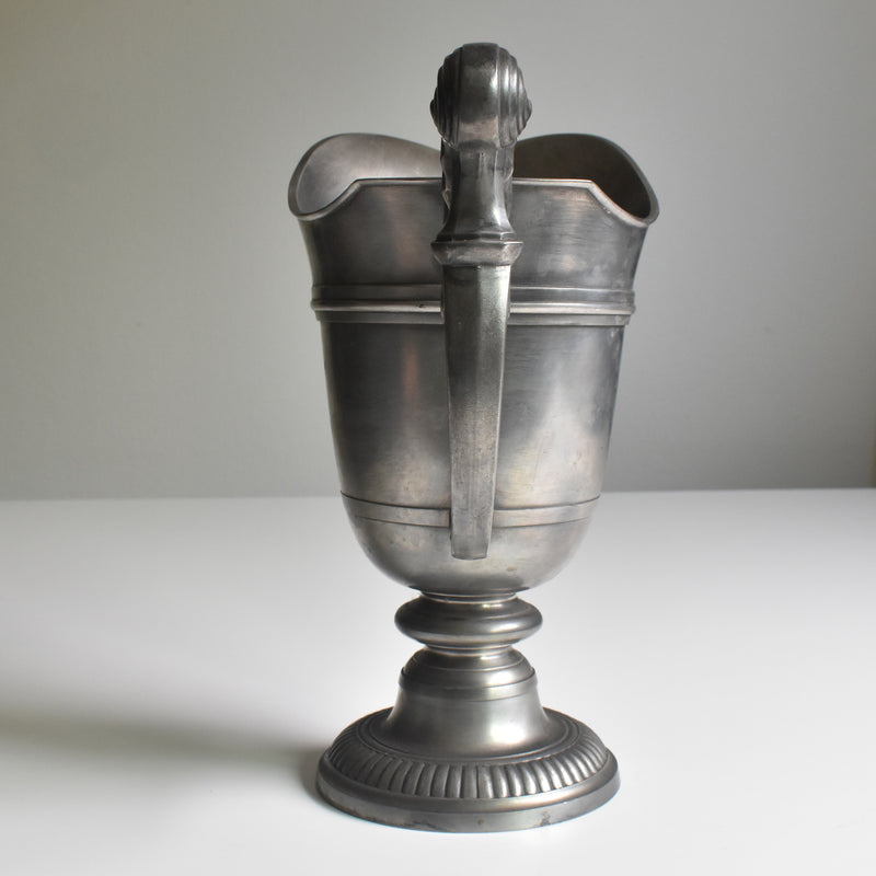 Vintage Pewter Flower Vase Casque