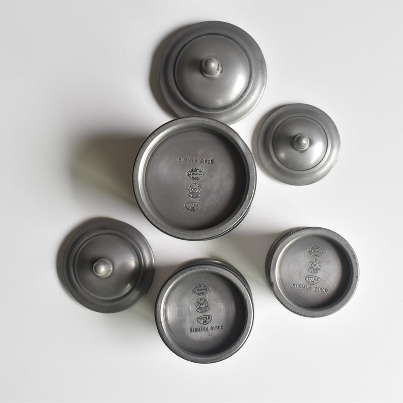 Vintage Pewter Small Box Set of 3