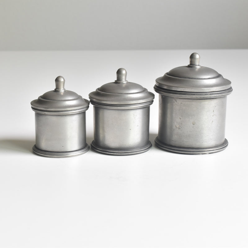 Vintage Pewter Small Box Set of 3