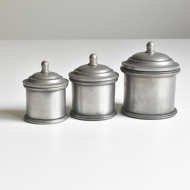 Vintage Pewter Small Box Set of 3