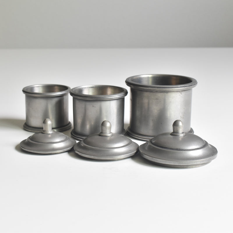 Vintage Pewter Small Box Set of 3