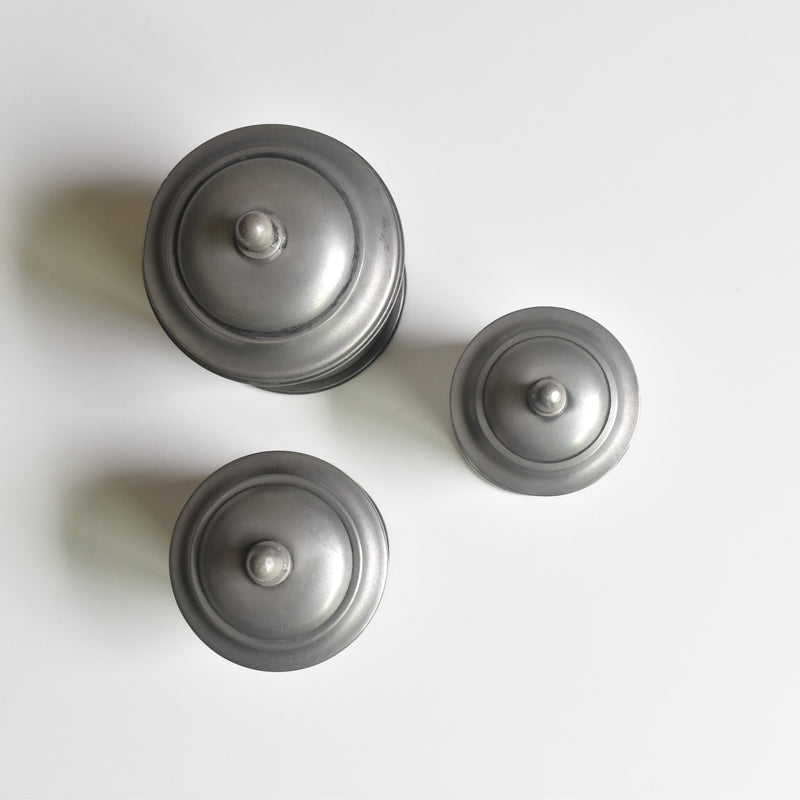 Vintage Pewter Small Box Set of 3