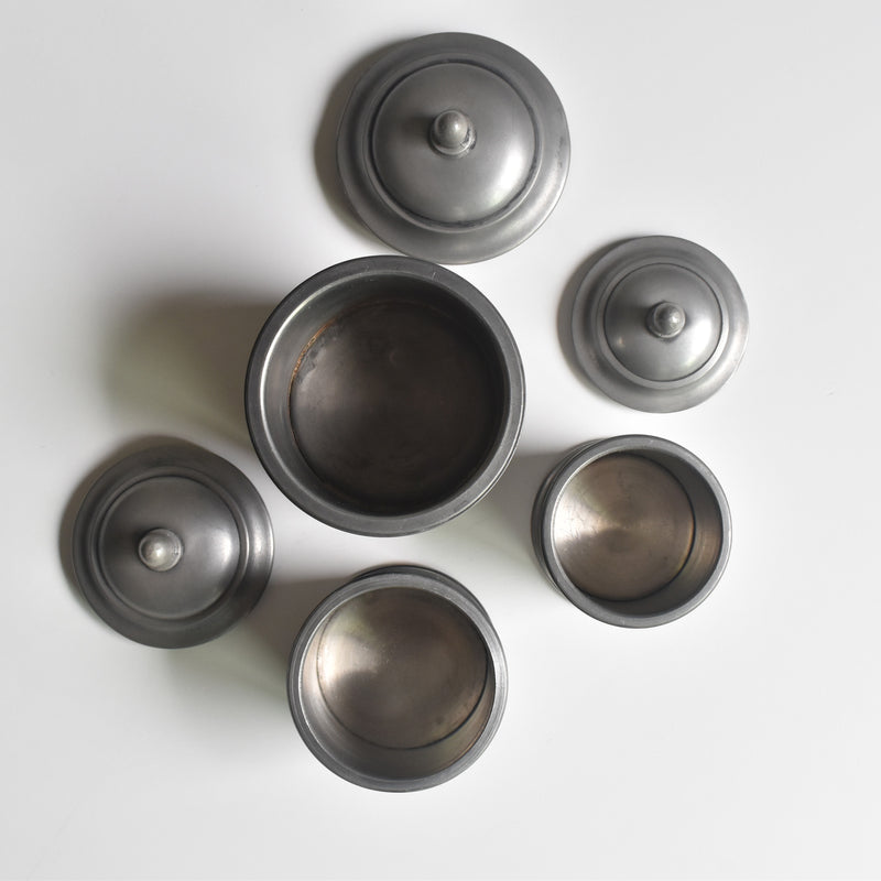 Vintage Pewter Small Box Set of 3