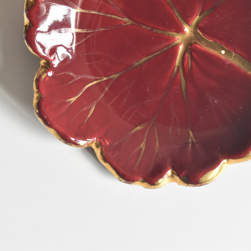 ヴィンテージスモールプレート レッドリーフ B