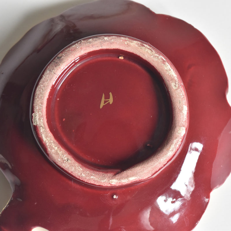 ヴィンテージスモールプレート レッドリーフ B