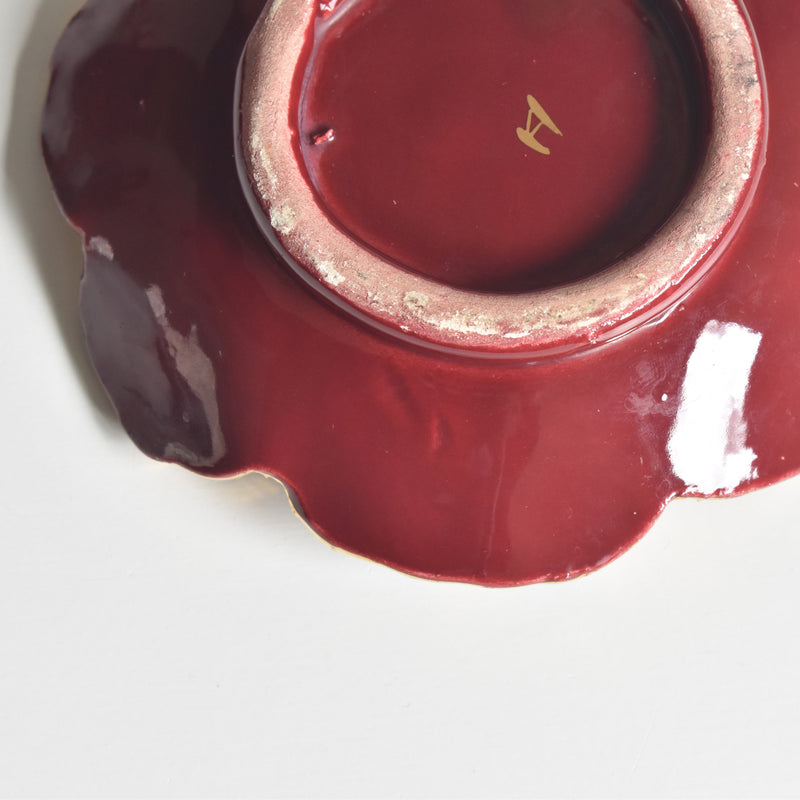 ヴィンテージスモールプレート レッドリーフ B