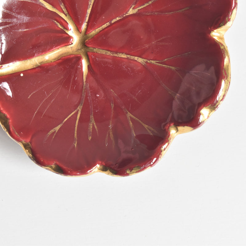 ヴィンテージスモールプレート レッドリーフ B