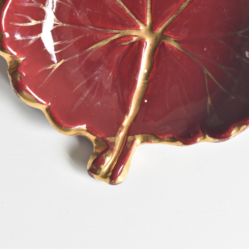 ヴィンテージスモールプレート レッドリーフ B