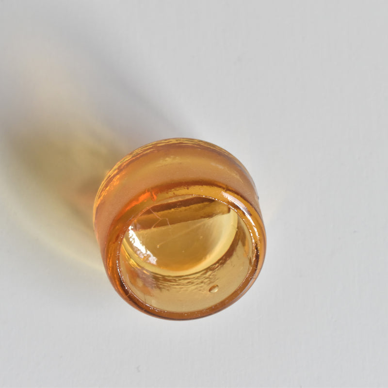 Vintage Apothecary Pot Amber Glass H11.5cm
