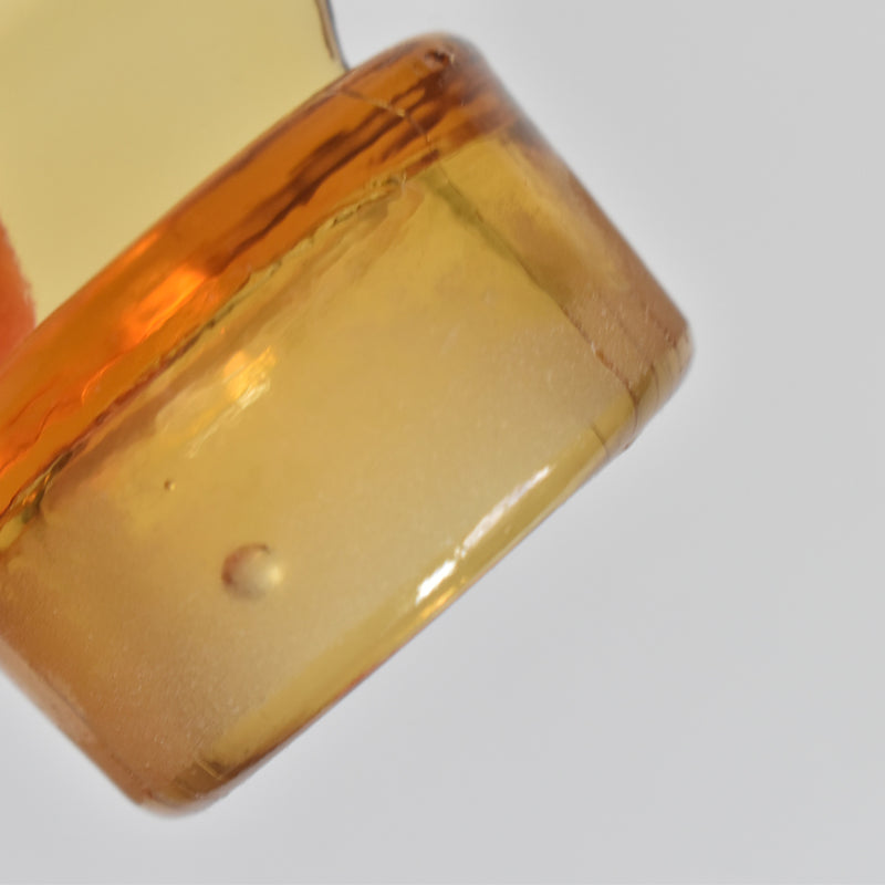 Vintage Apothecary Pot Amber Glass H11.5cm