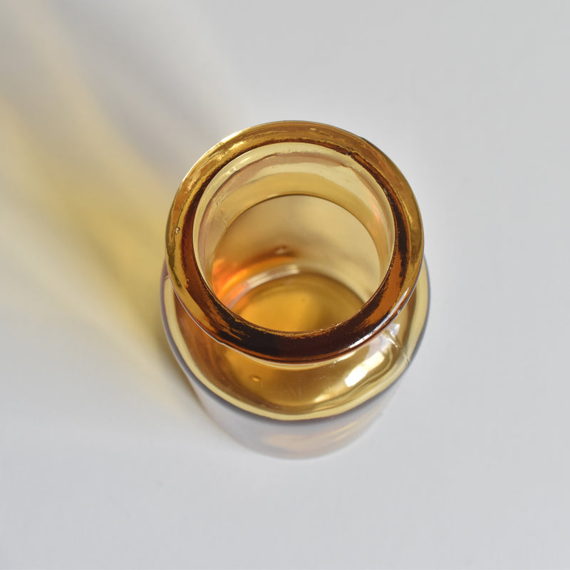 Vintage Apothecary Pot Amber Glass H11.5cm
