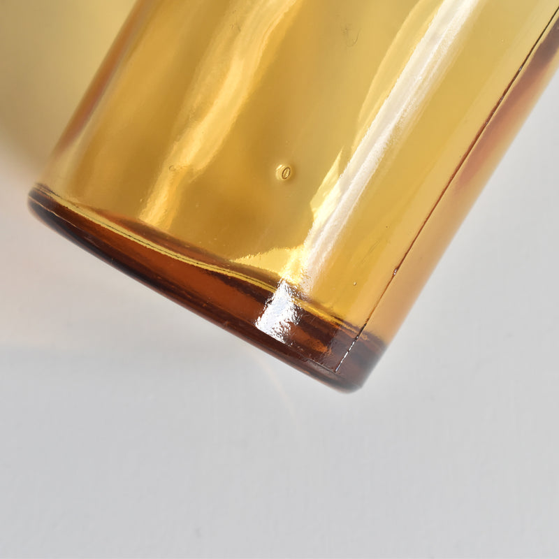 Vintage Apothecary Pot Amber Glass H11.5cm