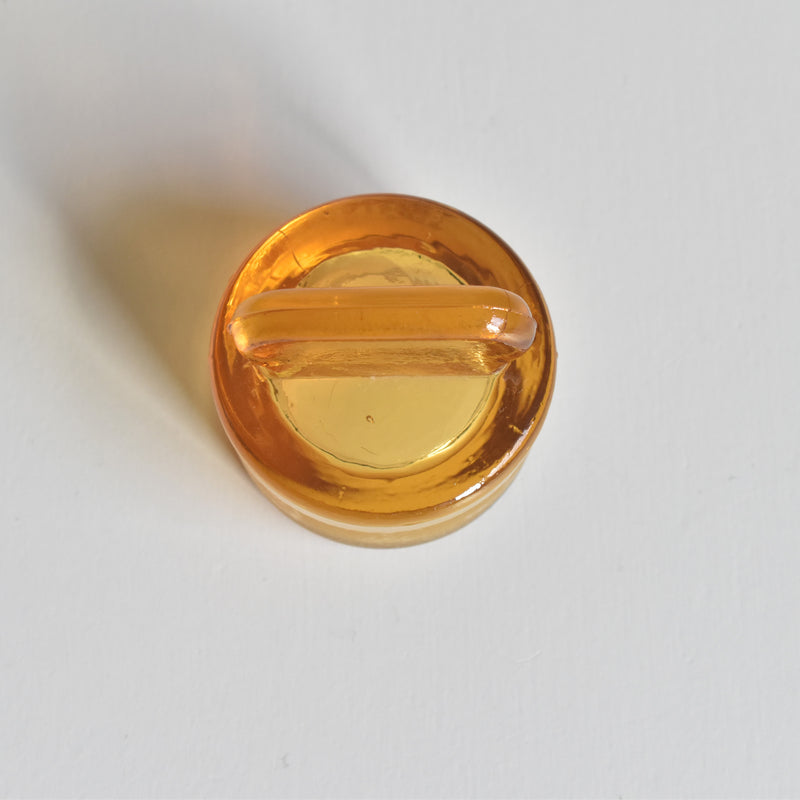 Vintage Apothecary Pot Amber Glass H11.5cm