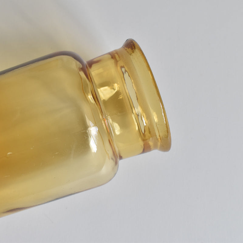 Vintage Apothecary Pot, Amber Glass, H14.5cm