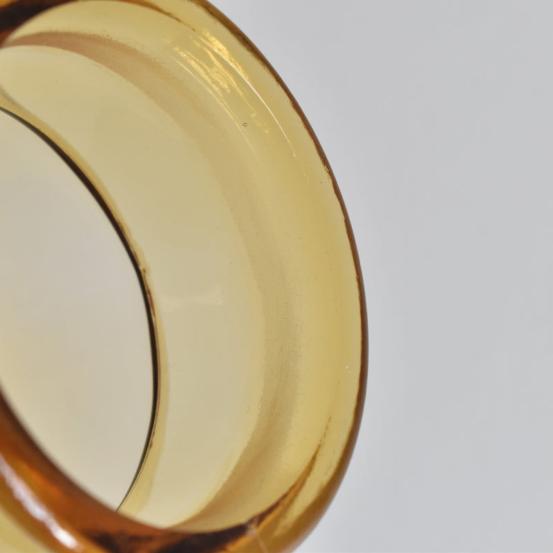 Vintage Apothecary Pot, Amber Glass, H14.5cm