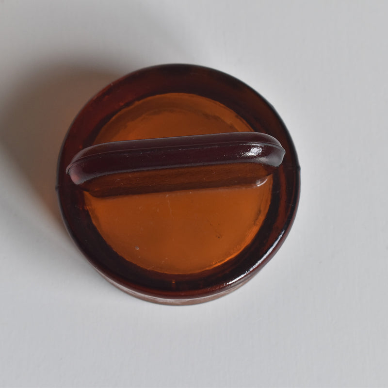 Vintage Apothecary Pot, Amber Glass, H14.5cm