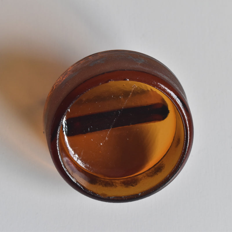 Vintage Apothecary Pot, Amber Glass, H14.5cm