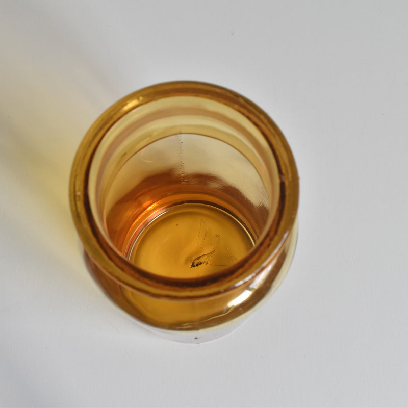 Vintage Apothecary Pot, Amber Glass, H14.5cm