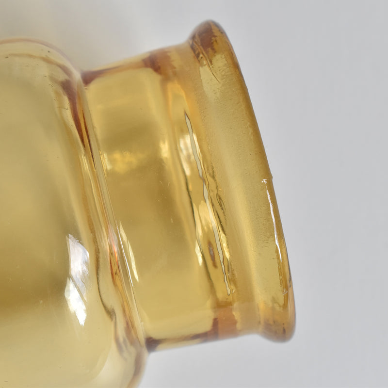 Vintage Apothecary Pot, Amber Glass, H14.5cm