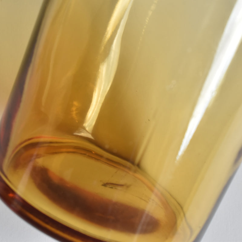 Vintage Apothecary Pot, Amber Glass, H14.5cm
