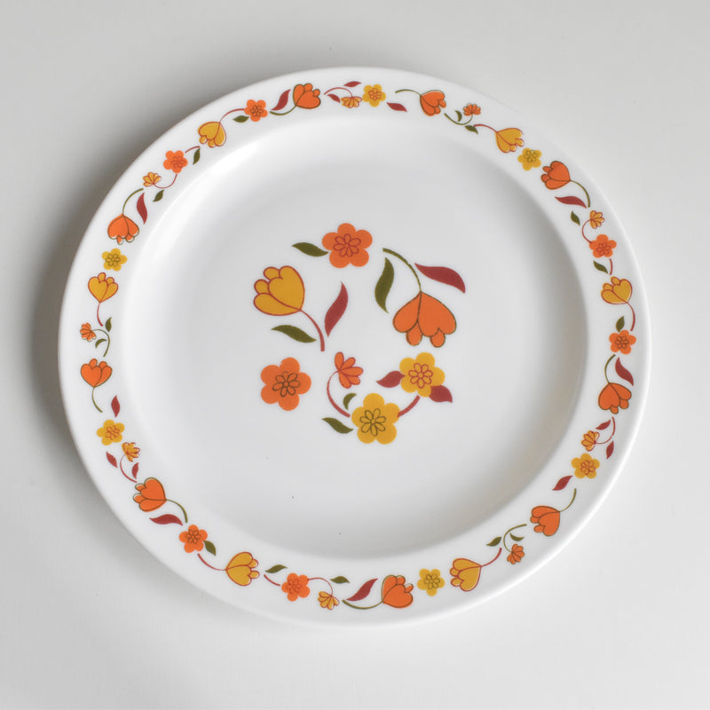 Vintage Arcopal Plate - Fleur Orange (Orange Flower) A